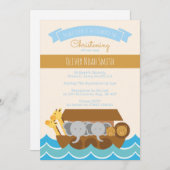 Baby Boy Christening/Baptism Uitnodiging (Voorkant / Achterkant)