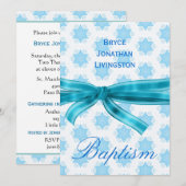 Baby Boy Christening Blue Stars B561 Kaart (Voorkant / Achterkant)