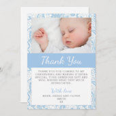 Baby Boy Christening Dank je kaart (Voorkant / Achterkant)