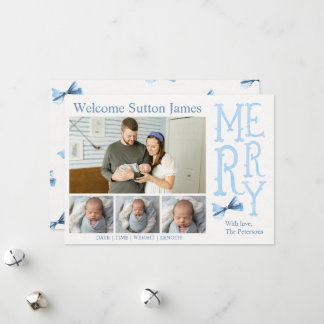 Baby Boy Christmas Birth Announcement Feestdagenkaart