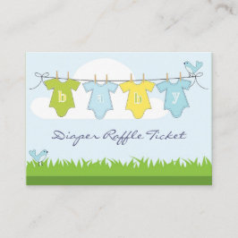 Baby Boy Clothes Line Diaper Raffle Visitekaartje Informatiekaartje