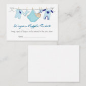 Baby Boy Clothes Line Diaper Raffle Visitekaartje Informatiekaartje (Voorkant / Achterkant)