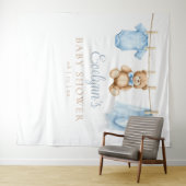 Baby Boy Clothesline Baby shower Foto Achtergrond Wandkleed (In Situ (horizontaal))