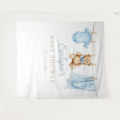 Baby Boy Clothesline Baby shower Foto Achtergrond Wandkleed (Voorkant (horizontaal))