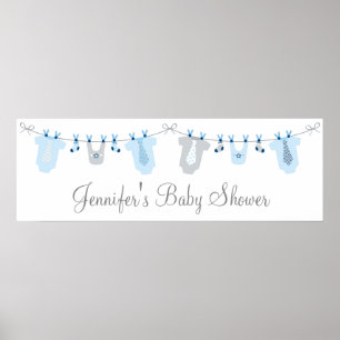 Baby Boy Clothesline Baby shower Welkom Poster