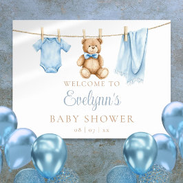 Baby Boy Clothesline Baby shower Welkomstbord Poster
