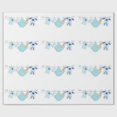 Baby Boy Clothesline Wrapping Paper Cadeaupapier (Vlak)