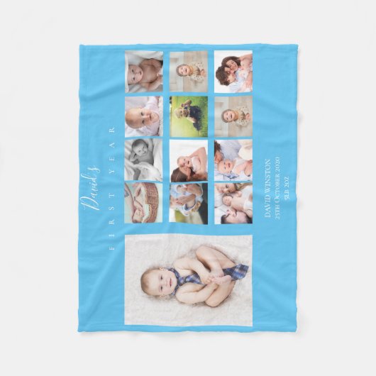 Baby Boy Collage Keepomwille First Year Fleece Deken (Voorkant)