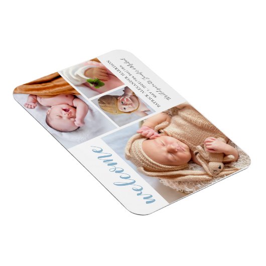Baby Boy Collage Welkom geboorteaankondiging Magneet (Rechterzijde)
