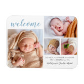 Baby Boy Collage Welkom geboorteaankondiging Magneet (Horizontaal)