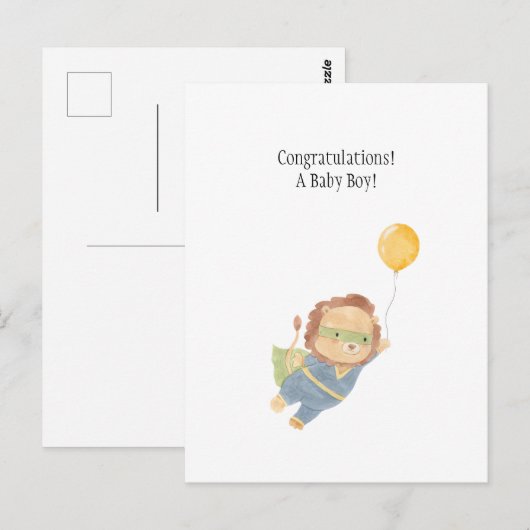 Baby Boy Congratulations New Baby Card Briefkaart (Voorkant / Achterkant)