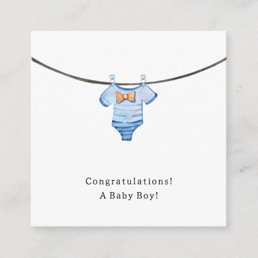 Baby Boy Congratulations Newborn Birth Card Informatiekaartje (Voorkant)