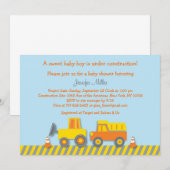 Baby Boy Construction Truck Baby shower Invitation Kaart (Voorkant / Achterkant)