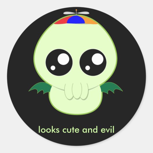 Baby Boy Cthulhu Ronde Sticker (Voorkant)