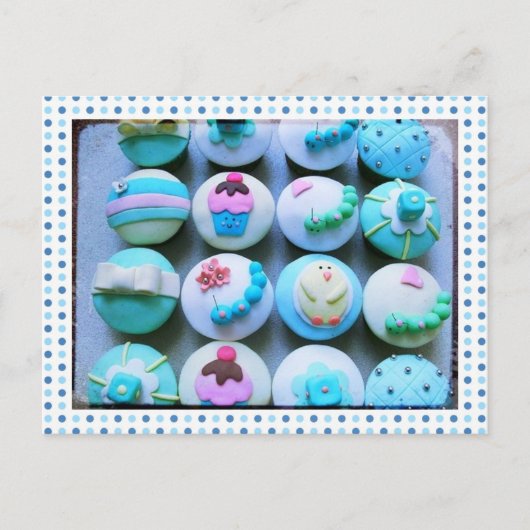 Baby Boy Cupcakes Briefkaart (Voorkant)