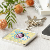 Baby Boy Custom Birth Announding Sleutelhanger (Zijkant)