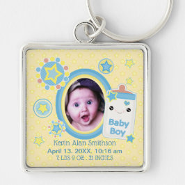 Baby Boy Custom Birth Announding Sleutelhanger