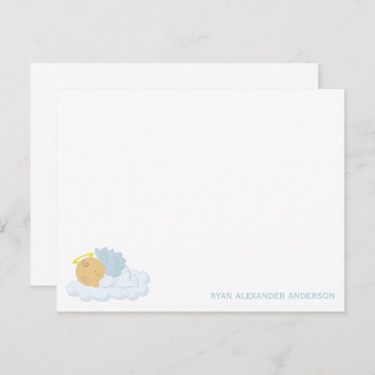 Baby Boy Custom Flat Dank u Notities Kaart (Voorkant / Achterkant)