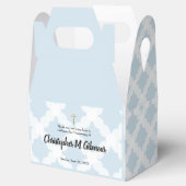 Baby Boy Custom Naam Blauw doopsel Dank u Bedankdoosjes (Geopend)