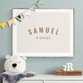 Baby Boy Custom Naam Print Minimalistisch Teken Bo