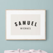 Baby Boy Custom Naam Print Minimalistische Neutral