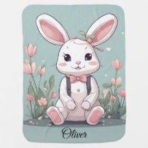 Baby Boy Custom Naam Schattige Bunny