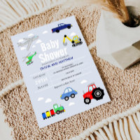 Baby Boy Cute Blue Car Travel Baby shower