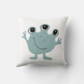 Baby Boy Cute Modern Space Alien Birth Stats Kussen (Achterkant)