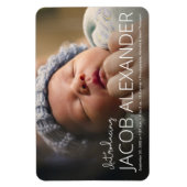 Baby Boy Cute Photo Name Birth date Magneet (Verticaal)