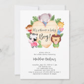 Baby Boy Cute Safari Animals Baby shower Kaart (Voorkant)