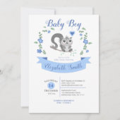 Baby Boy Cute squirrel babyshower Kaart (Voorkant)