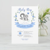 Baby Boy Cute squirrel babyshower Kaart (Staand voorkant)