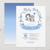Baby Boy Cute squirrel babyshower Kaart (Voorkant / Achterkant)