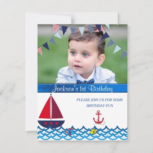 Baby Boy, Dag, Nochtans, Aangepaste Uitnodiging (Voorkant)