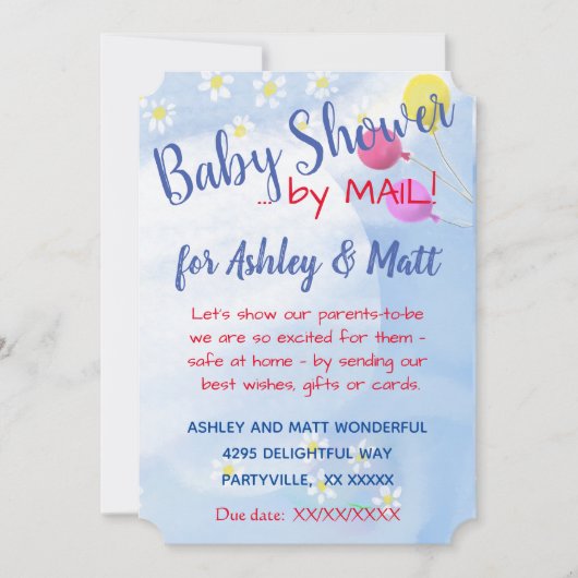 Baby Boy Daisies Baby shower Uitnodiging (Voorkant)