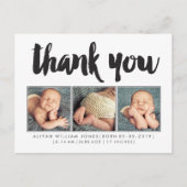Baby Boy Dank u 3 Foto Lijst Briefkaart (Voorkant)