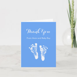 Baby Boy Dank u Schattigee Blauwe Pasgeboren Voeta Bedankkaart