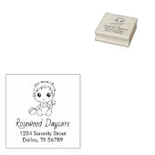 Baby Boy Daycare Chilcare Address Rubberstempel (Gestempeld)