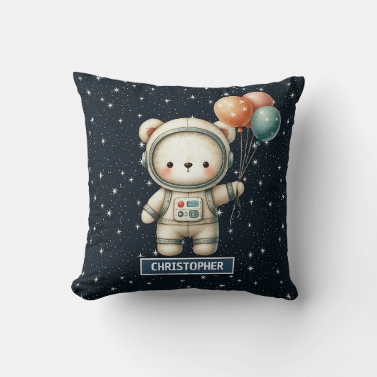 Baby Boy Decoratief Kussen Astronaut Teddy Bear (Voorkant)