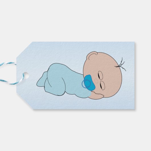 Baby Boy Design Baby shower Cadeaulabel (Achterkant Horizontaal)