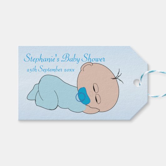 Baby Boy Design Baby shower Cadeaulabel (Voorkant (Horizontaal))