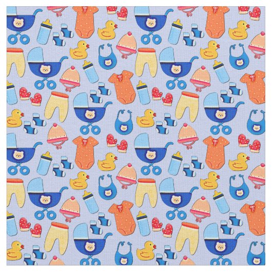 Baby Boy Design op Blue Stof (Close Up)