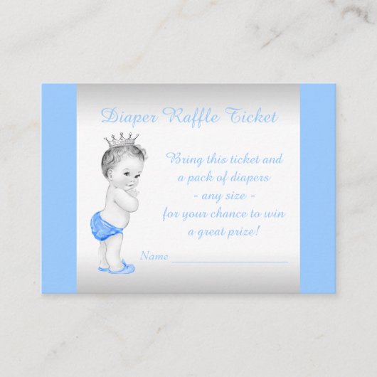 Baby Boy Diaper Raffle Ticket Informatiekaartje (Voorkant)