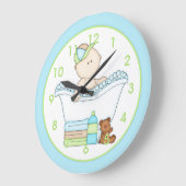 Baby Boy die een Wandklok van het Kind van de Bath (Hoek)