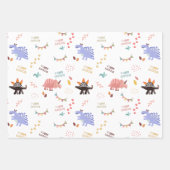 Baby Boy Dinosaur Persoonlijke Naam & Leeftijd ver Inpakpapier Vel (Voorkant)