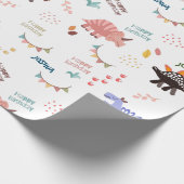 Baby Boy Dinosaur verjaardag Cadeaupapier (Hoek)