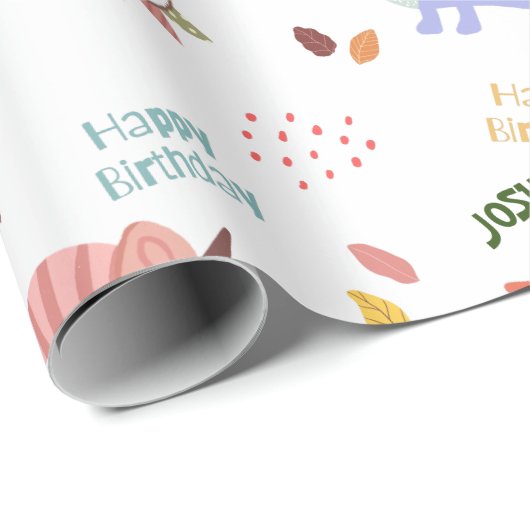 Baby Boy Dinosaur verjaardag Cadeaupapier (Rol Hoek)