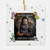 Baby Boy Dinosaurus Geboorte Foto Keramisch Ornament (Voorkant)