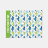 Baby Boy Dinosaurus Patroon Fleece Deken (Voorkant (Horizontaal))