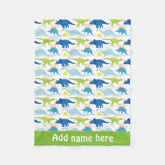 Baby Boy Dinosaurus Patroon Fleece Deken (Voorkant)